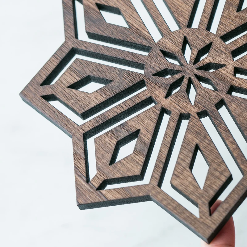 Северная Америка черный орех Potholder салфетки лазерная резка полые 2 типа