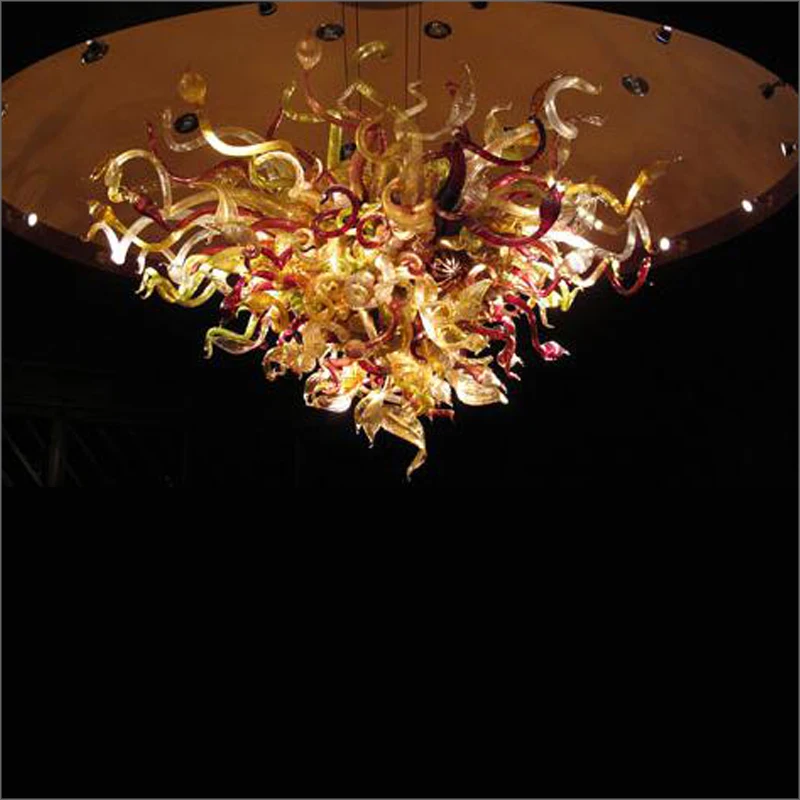

Fashion Multi Color Murano Glass Large Chandelier Mouth Blown Borosilicate Pendant Lamps Art Chandelier