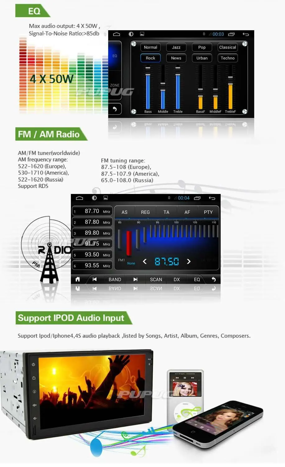 Latest Double 2 Din 7'' HD Android 4.2 In Dash GPS Navigation Car PC Tablet Audio Radio Stereo No DVD Player Bluetooth iPod |