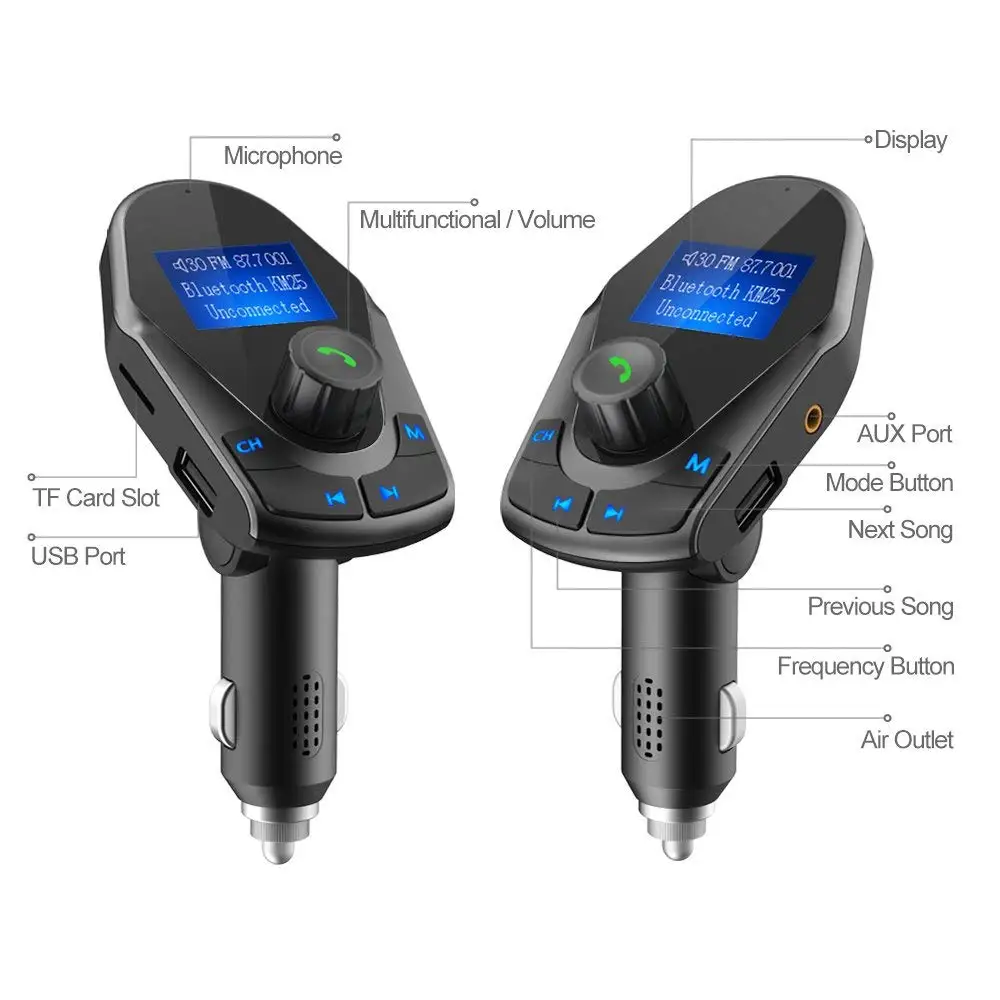 Nulaxy Bluetooth fm-передатчик Аудио Автомобильный MP3-плеер беспроводной автомобильный