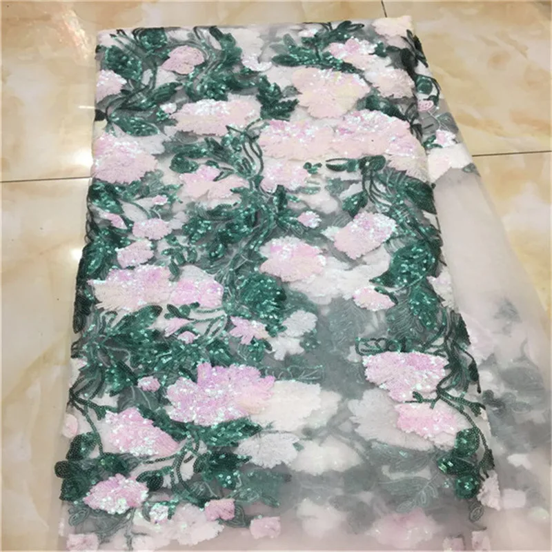 Африканская швейцарская вуаль кружевная ткань в нигерийском стиле с блестками 5