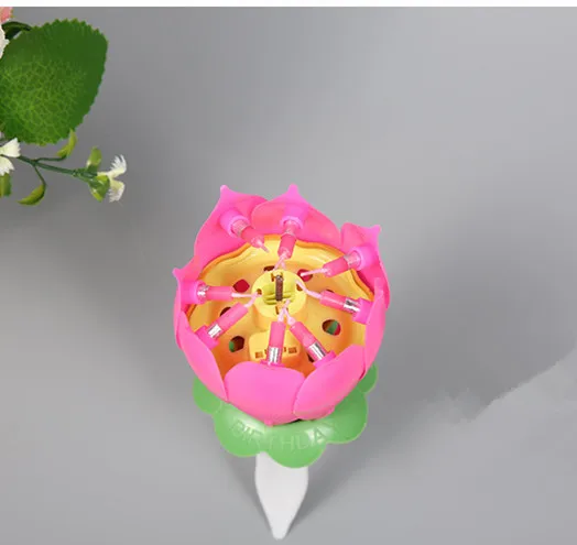 День рождения свечи удивительный романтический музыкальный цветок лотоса с днем