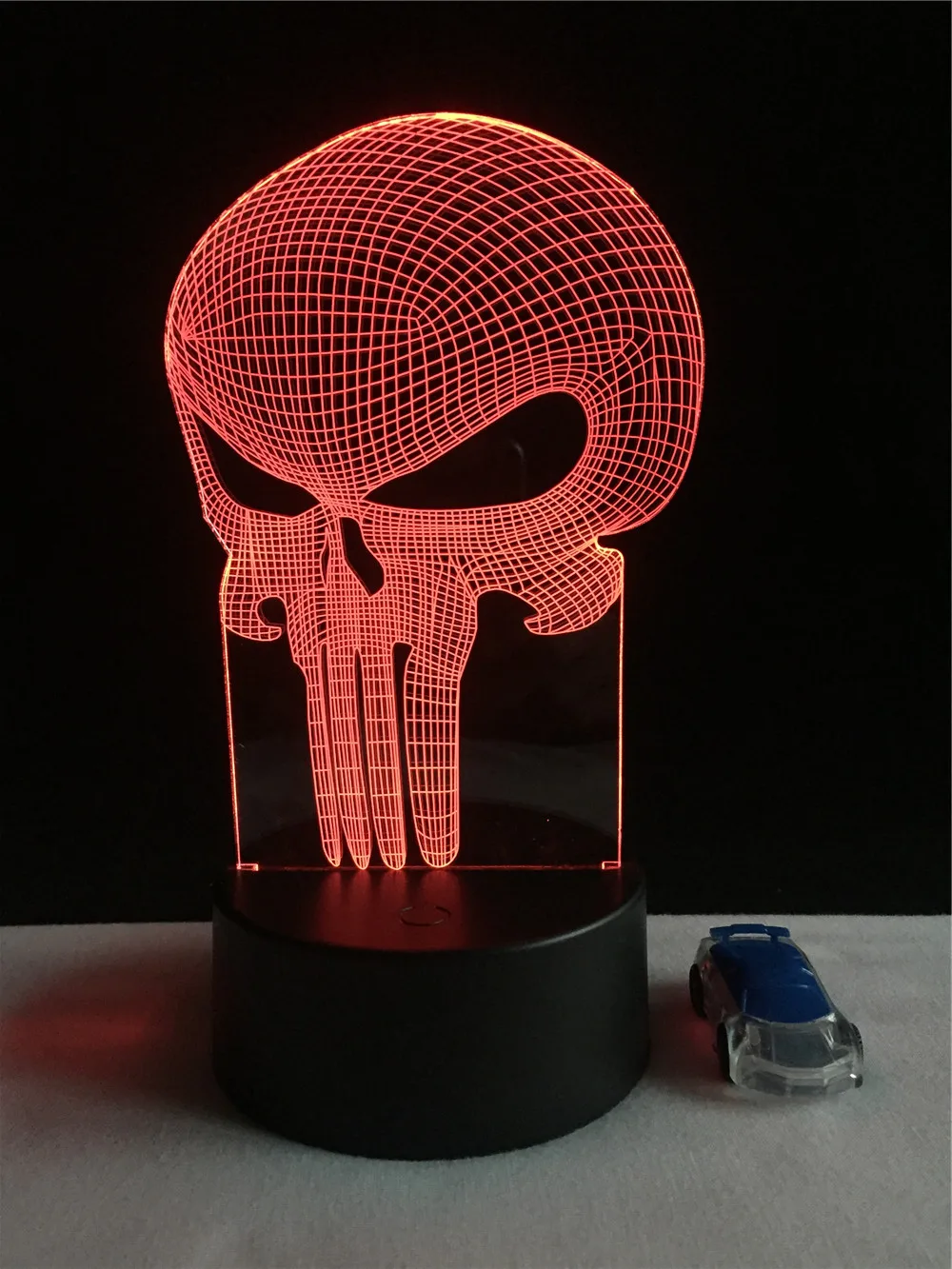 3D светильник в виде черепа с карателем светодиодный ночник USB разноцветный