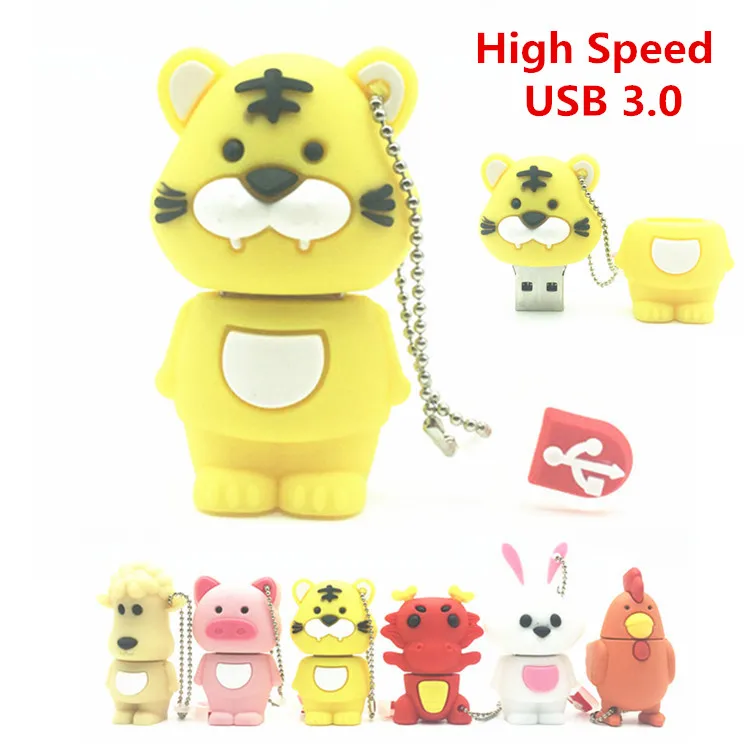 Высокоскоростной флеш накопитель USB 3 0 Китайский Зодиак животное змея курица кролик тигр обезьяна 8 ГБ 16 32
