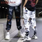 KUANGNAN Японская уличная одежда, мужские штаны длиной до щиколотки, штаны для бега в стиле хип-хоп, Мужские штаны для пробежек, спортивные штаны для бега, 2019