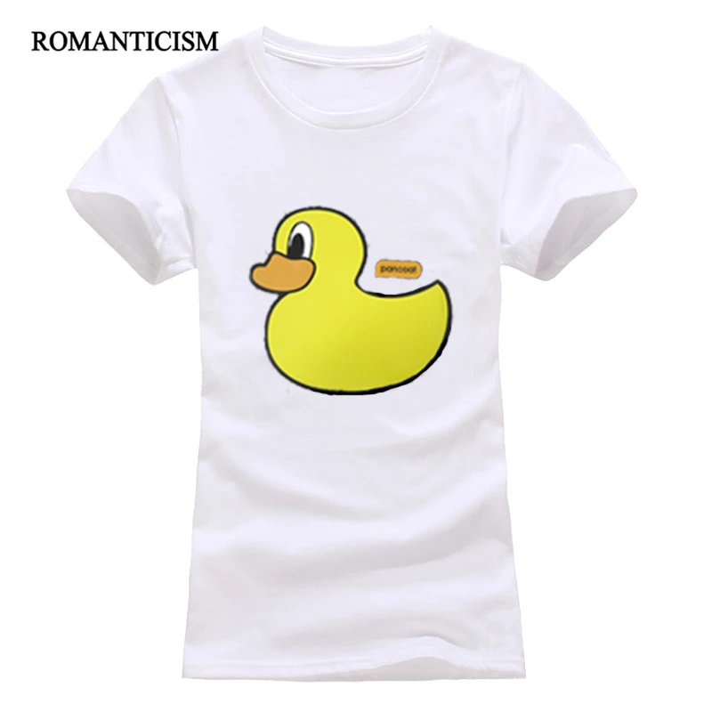 Expertee уткой из мультфильма футболка женская повседневная Летняя обувь хлопок