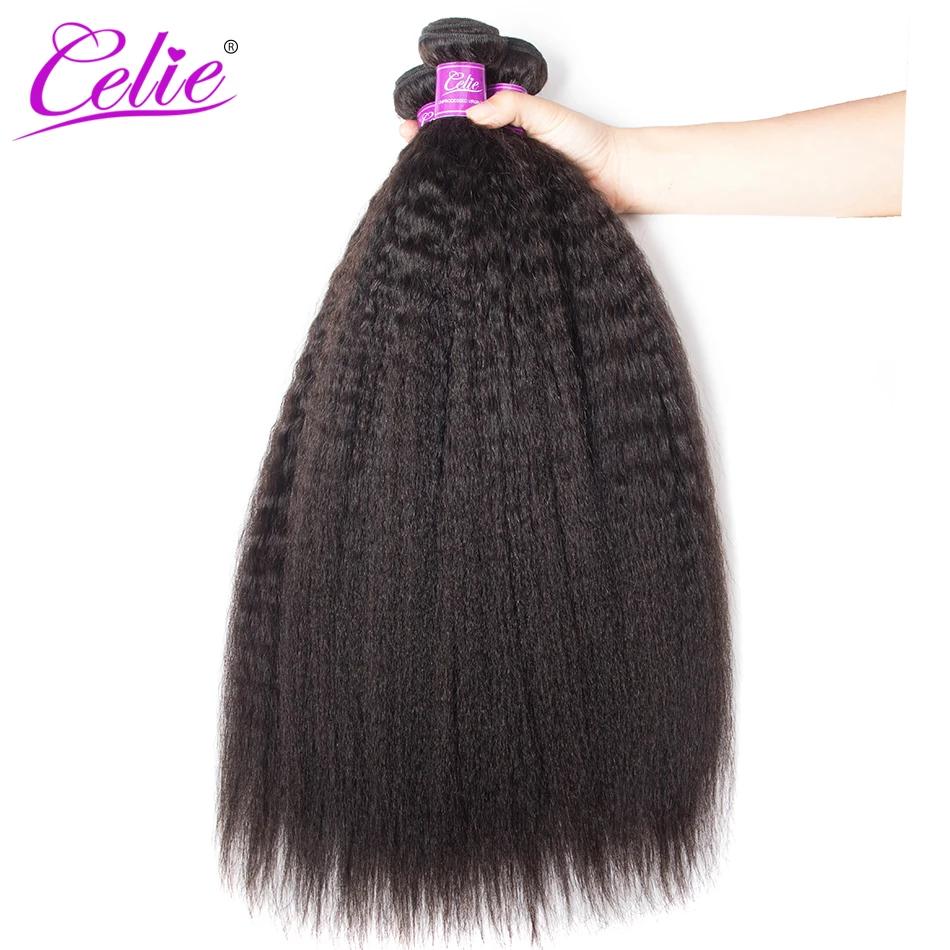 Celie волосы бразильские кудрявые прямые 3 пучка s 100% Remy пучок человеческих волос