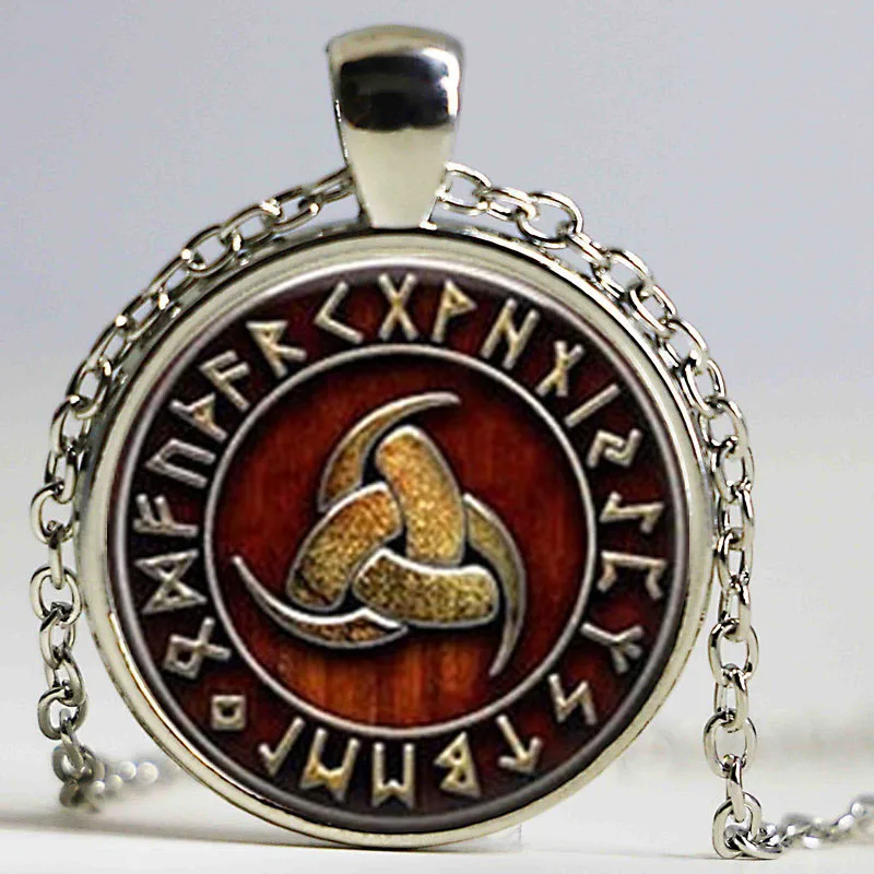 1 шт. тройной гудок Одина викингов кулон ювелирные изделия стеклянный кабошон