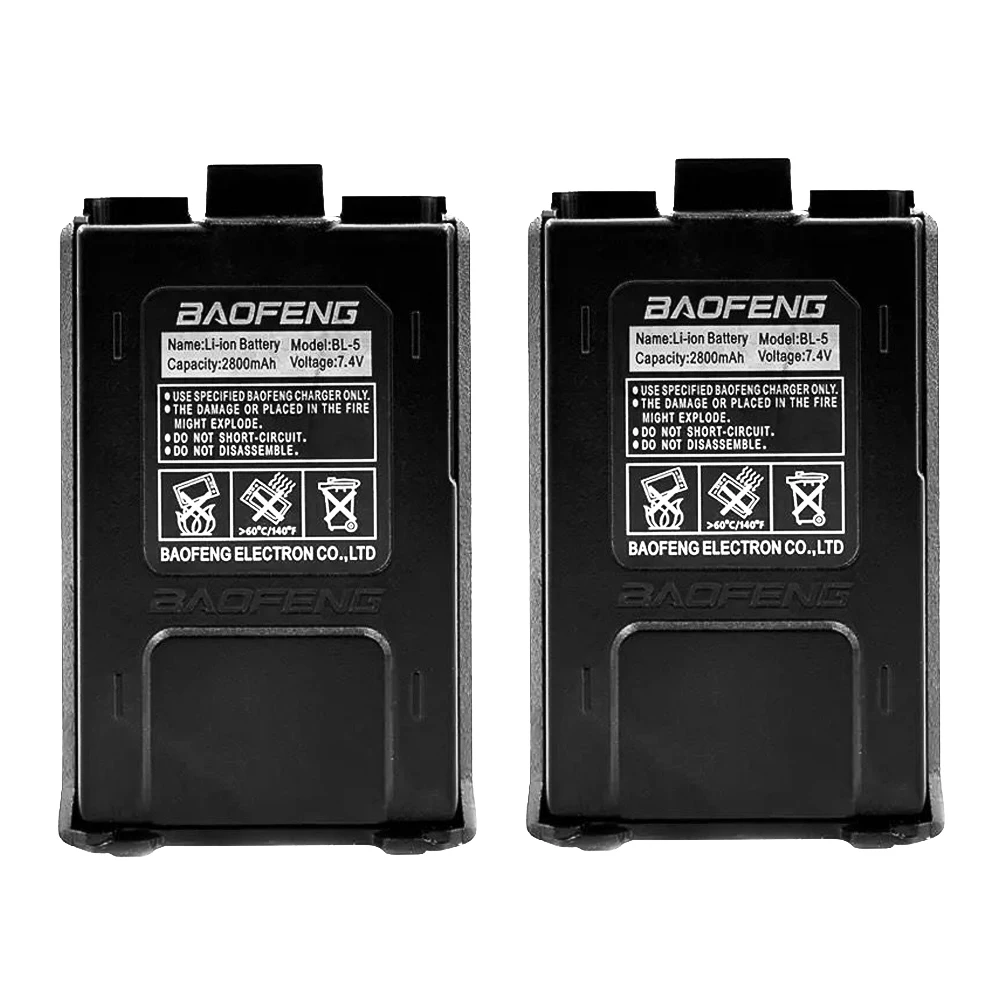 2 шт./лот BAOFENG UV-5R BL-5 7,4 в 2800 мАч литий-ионный аккумулятор для Pofung Walkie Talkie UV5R SeriesTwo Way радио - Цвет: black
