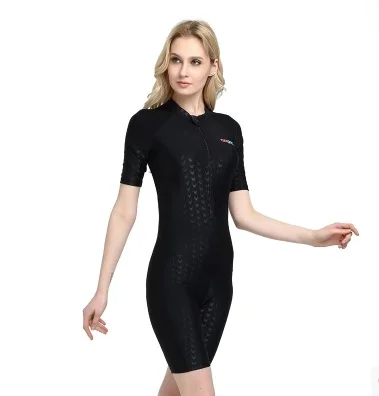 Professional Women One Piece SharkSkin Nylon Athletic TrainingRacing Swimsuit Men Knee Slimming Sport Triathlon Competition Suit
