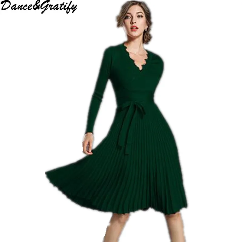 Женское платье-свитер Dance &amp Gratify Повседневное трикотажное платье до колена с