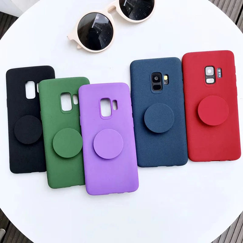 Ультратонкий Мягкий чехол из ТПУ для Samsung Note8 S9 S9plus S8 S8plus с держателем телефона |