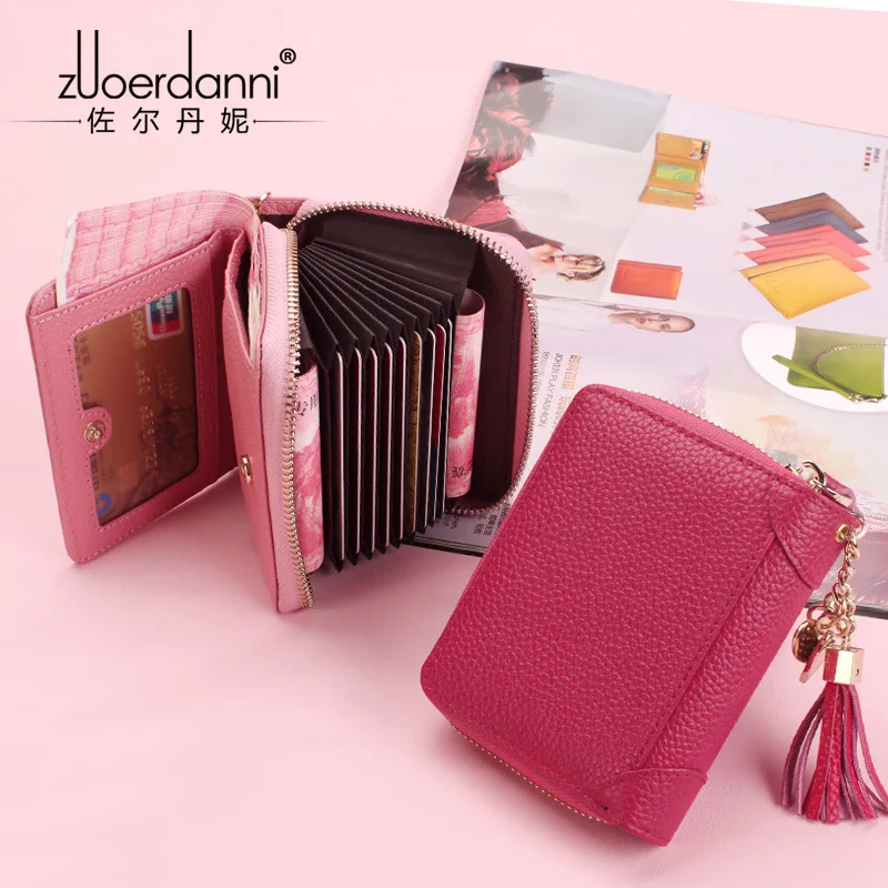 Женская сумка держатель для карт из натуральной кожи модные многофункциональные