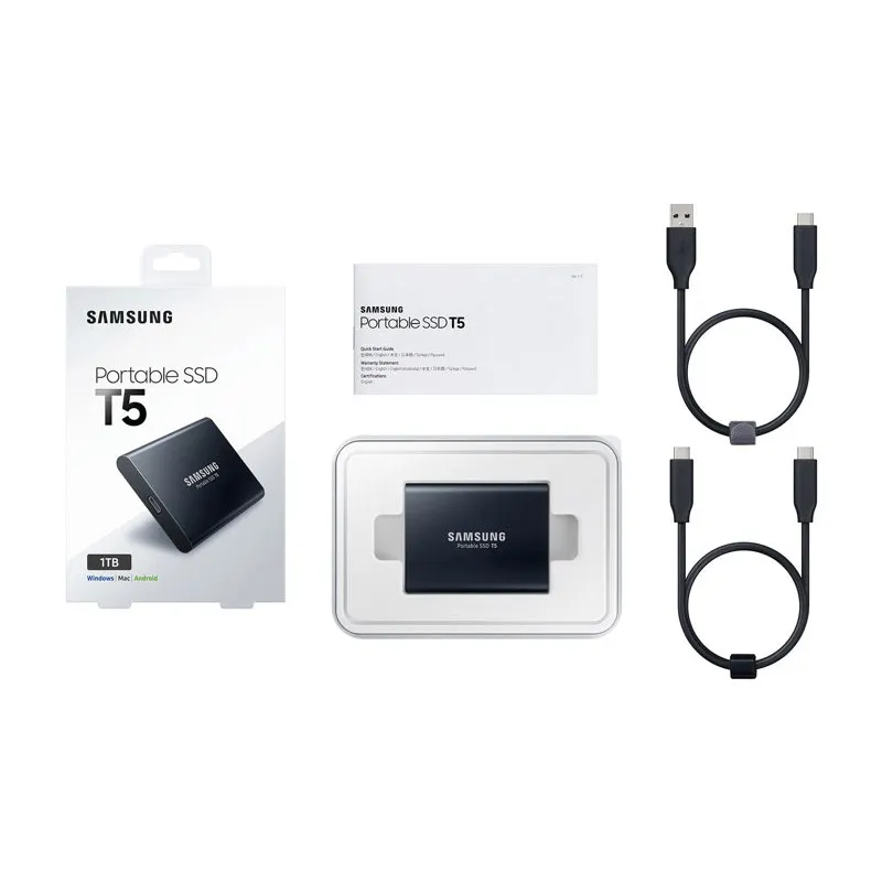 SAMSUNG T5 внешний SSD 1 ТБ твердотельный HD жесткий диск USB 3 Gen2 (10 Гбит/с) и обратная
