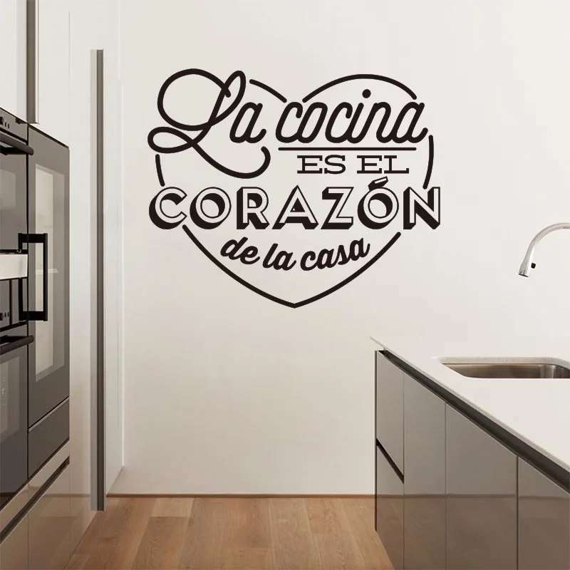 Настенные наклейки Испанский Cocina сердце виниловые настенные наклейки для кухни на стены домашний Декор украшение дома художественные обои DW1051