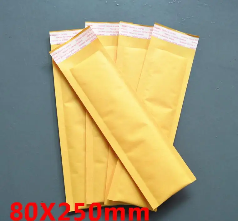 

50 шт. длинный пузырчатый пакет упаковочный пакет из крафт-бумаги желтый пузырчатый почтовый конверт ручка упаковка Противоударная доставк...