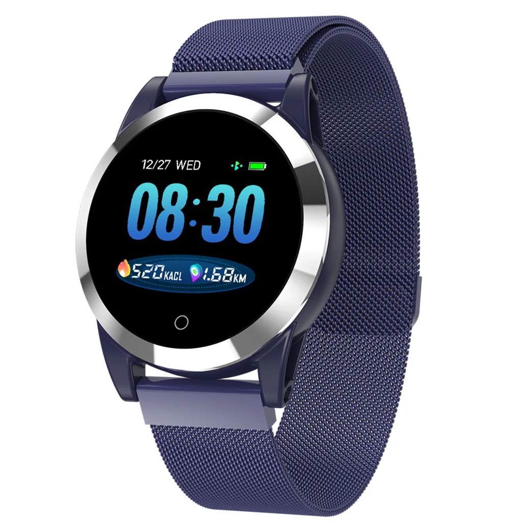 Blue-stainless steel Beautyss R19 Смарт часы ЭКГ+ PPG HR кровяное давление кислородный монитор спортивный фитнес монитор amazfit bip носимый для Android iOS - Цвет: Blue-stainless steel