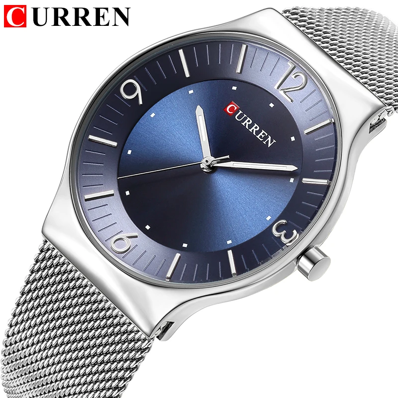 CURREN 2018 Новые Модные Простые бизнес Цифровые кварцевые мужские часы полностью