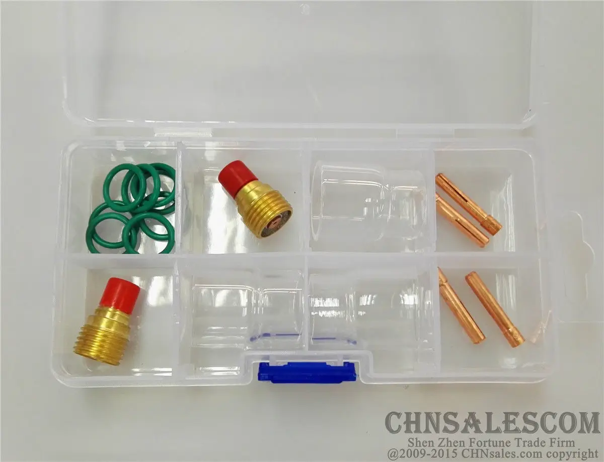 CHNsalescom 15 шт. сварочный фонарь TIG для газовых линз #12 набор с чашечками Pyrex серии 20/25