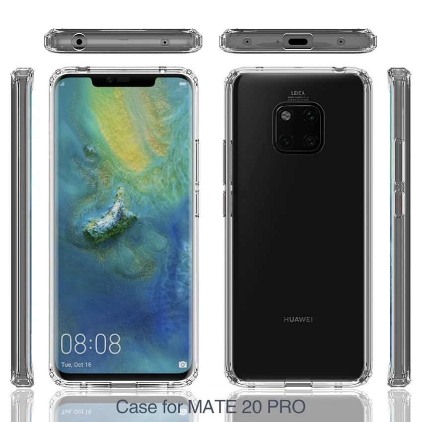 Мягкий силиконовый чехол из ТПУ/поликарбоната для Huawei Mate 20 Pro Fundas Capa