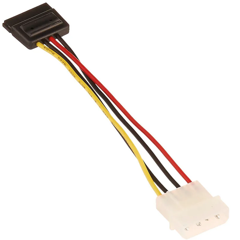 Кабель преобразователь Molex для жесткого диска HDD/SSD 15 см|4-pin molex|sata male to malepower adapter sata