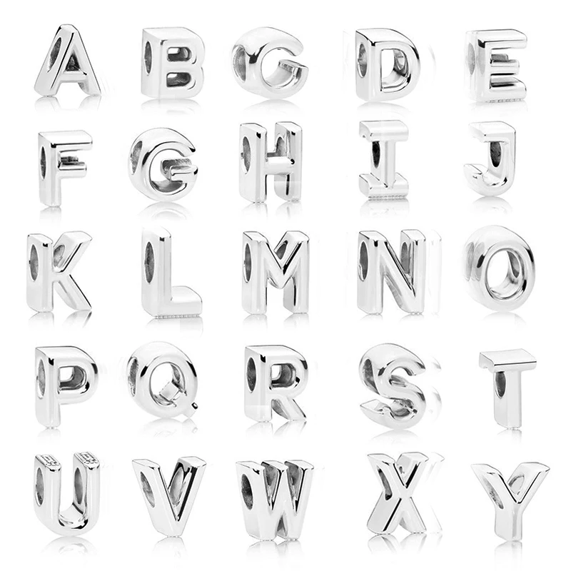 TOGORY 2 шт./лот Английский алфавит буквы A-Z хрустальные бусины подходят для