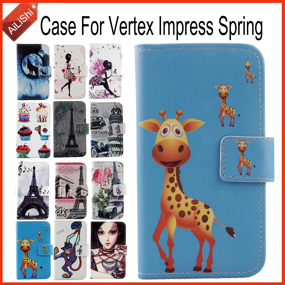 Чехол AiLiShi для Vertex Impress Spring роскошный кожаный чехол с откидной крышкой
