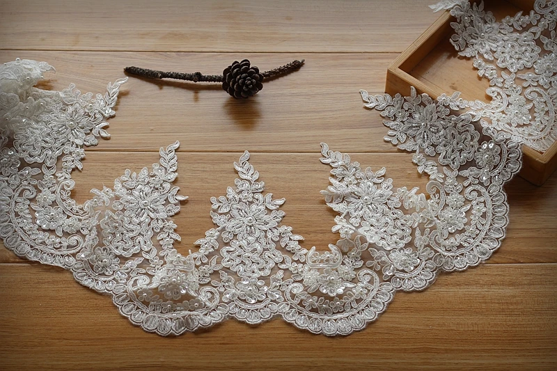 Alencon/кружевная отделка цвета слоновой кости высокое качество ручная работа