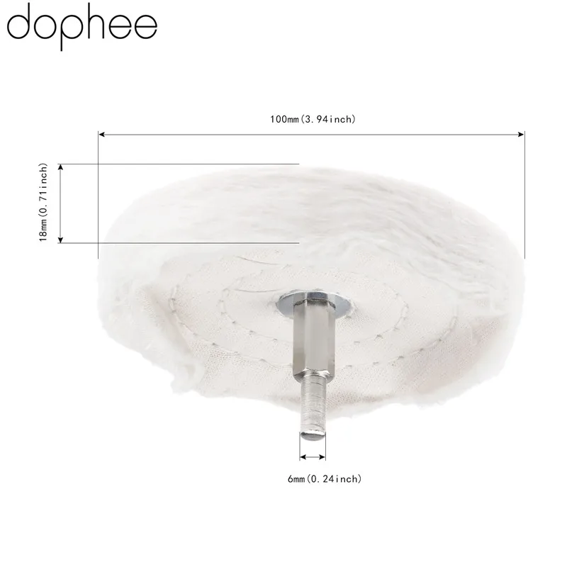 dophee Dremel Accessories 100mm /4&quot Cloth Polishing Mop Brush Drill Buffing Grinding Wheel Pad 1/4&quot Shank for Metal Jewelry 1PC |