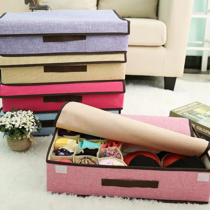 TECHOME ящик для хранения из хлопка и льна Многофункциональный складной органайзер