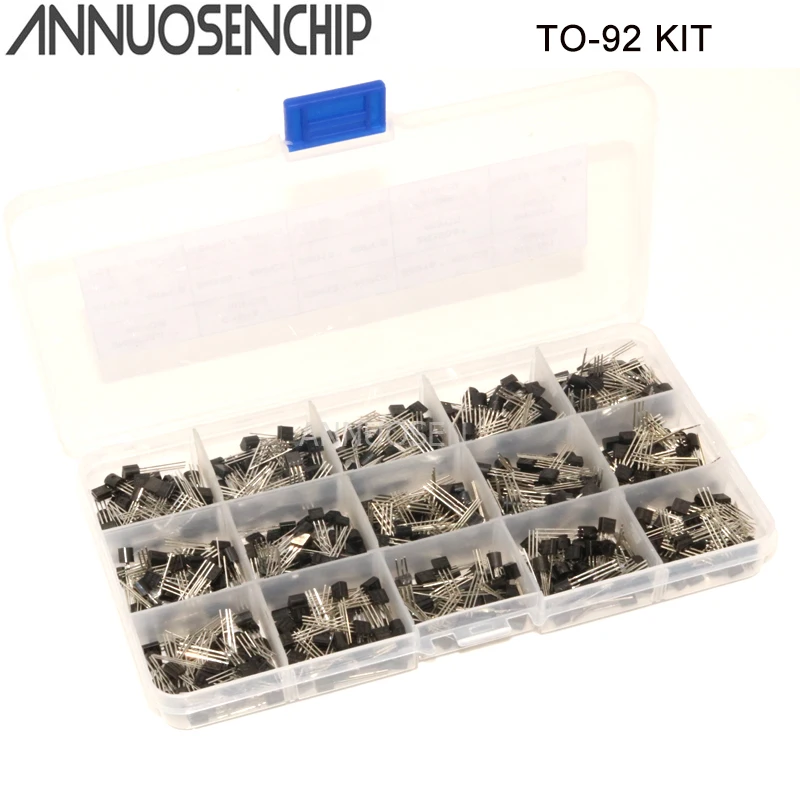 15 value Transistor TO-92 Box Kit 2N2222A A1015 C945 C1815 S8050 S8550 S9012 S9013 S9014 S9015 2N3904 2N3906 2N5401 2N5551 S9018 |
