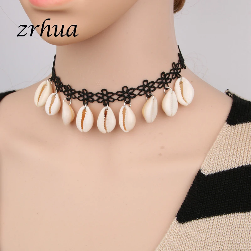 Женское колье-чокер ZRHUA Boho Sea Shell колье с натуральным чехлом простое ожерелье для