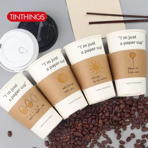 50 шт рукав чашки для 1216 унций одноразовые кофейные чашки палочка фигурка двухслойная крафт-бумага чашка рукав анти-горячий Подгонянный Suppler