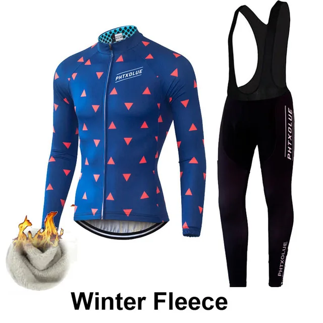 Winter Fleece 07 Phtxolue зимний термальный флисовый комплект велосипедной одежды Майо Ropa Ciclismo Invierno MTB велосипедные майки велосипед спортивная одежда - Цвет: Winter Fleece 07