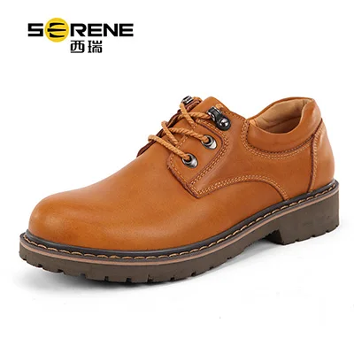 Gold Yellow Normal Strong Man Crazy Horse кожаные рабочие туфли Модные Винтажные туфли martin из натуральной кожи мужские кожаные туфли с большим носком - Цвет: Gold Yellow Normal