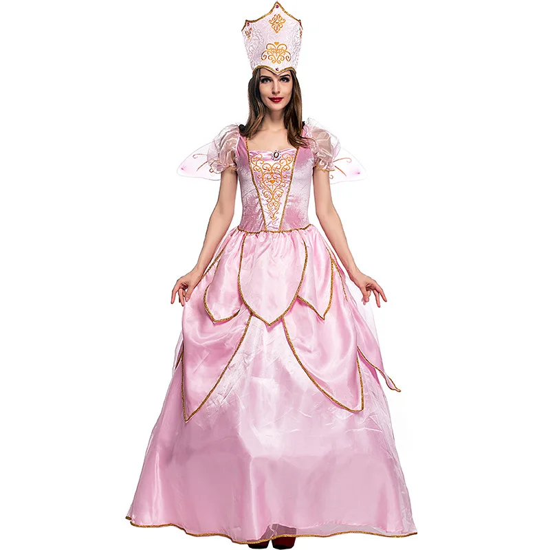 Hot Sexy Elegant Deluxe Fairy Godmother Costume Adult Glinda Wizard of Oz Halloween Fancy Dress