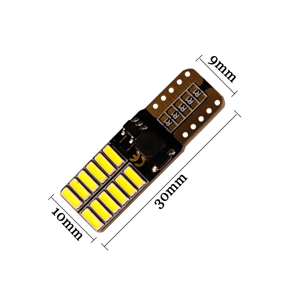 220MA Constante 10X T10 Canbus 24 SMD 4014 LED NENHUM Erro W5W 24SMD 501 автостайлинг luz Ice blue Rosa Verde 7 ядер|10x t10|ice