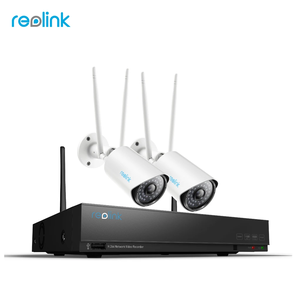 Беспроводная система безопасности Reolink 1080P 4Ch WiFi NVR и 2 камеры наружного