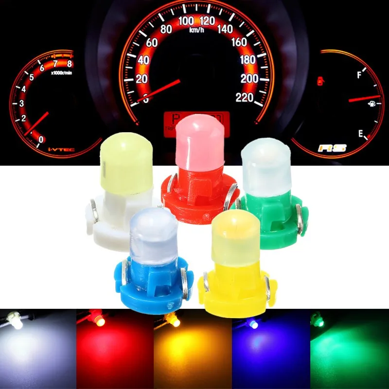 

10PCS LED Car Light Bulb T 3 Cluster Gauges Dashboard White / Yellow/ Blue / Red / Green instruments Panel Climate Base Lamp