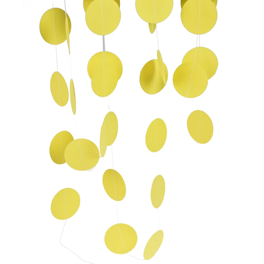 Yellow 400 см розовый белый флаг баннер круглая Бумага овсянка гирлянда, Экстра блеск для свадьбы вигвам деко день рождения Nurser - Цвет: Yellow
