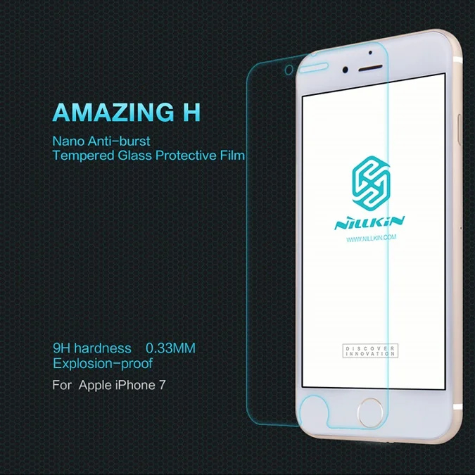 Flat Edge Защитная пленка NILLKIN для iphone 8 Amazing H/H+ PRO 9H для iphone 8, защитная пленка из закаленного стекла 4,7 дюйма для iphone 8 - Цвет: Flat Edge