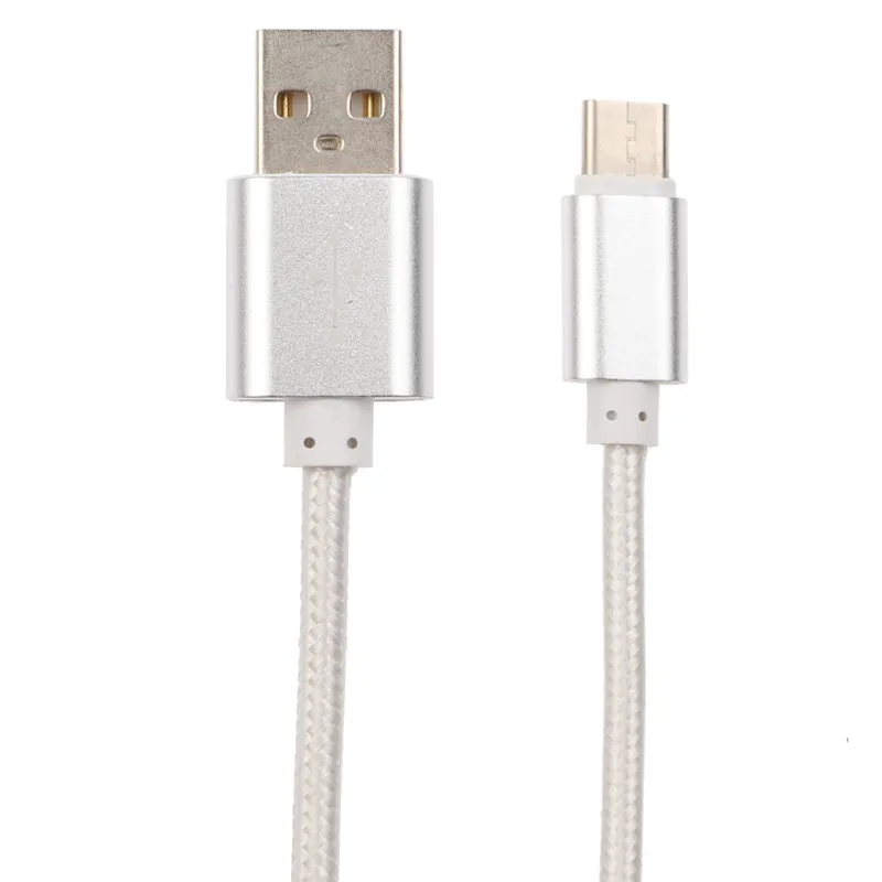 2019 Новое нейлоновое вязаное алюминиевое USB 3 1 type-C 2A зарядное устройство для