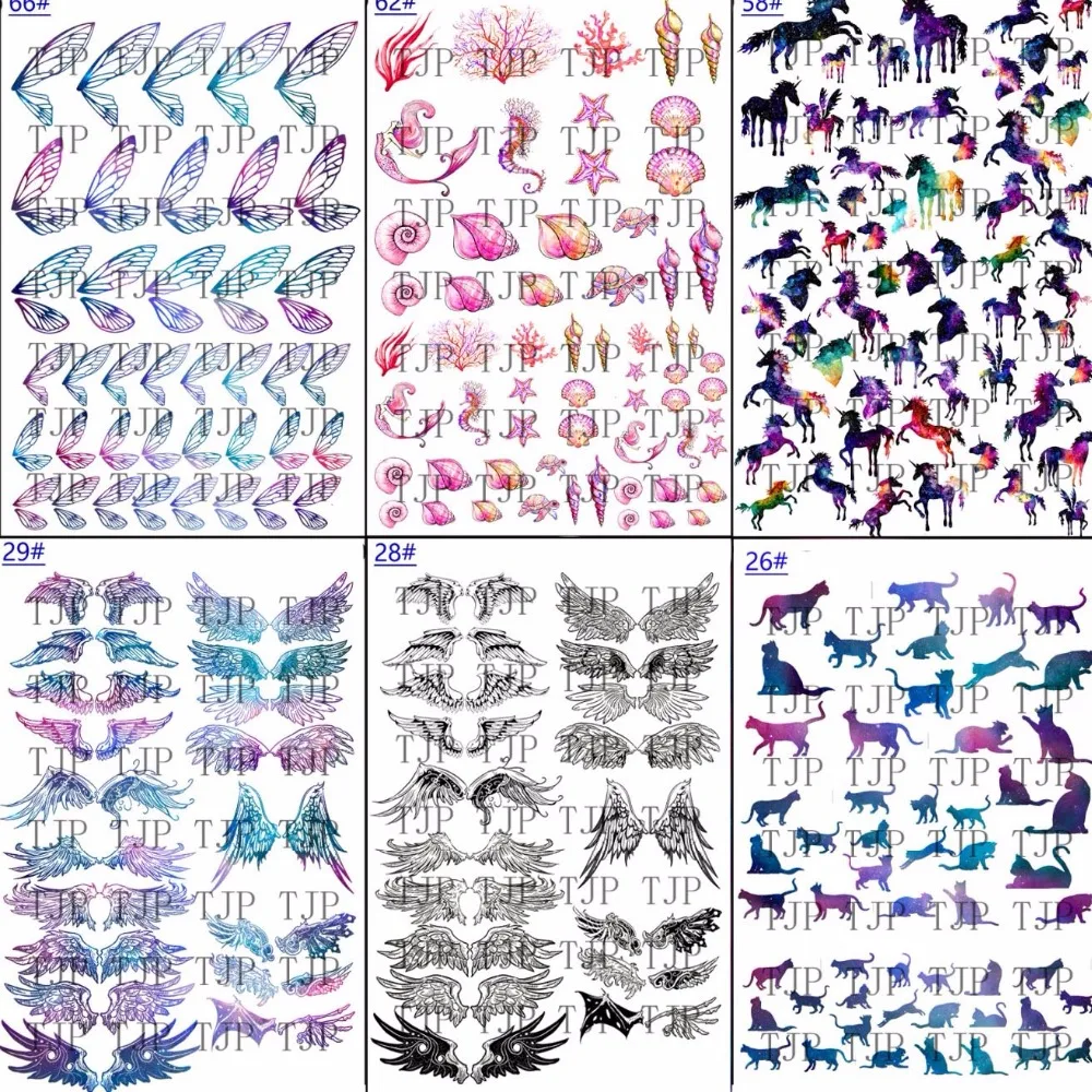 1 шт. 24 стиля Galaxy Color Magic wings прозрачный материал единорога с использованием