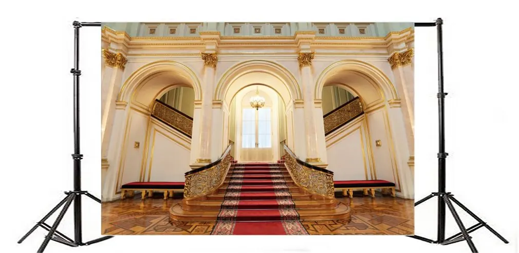 Photography Backdrop Interior European Architecture Luxury Palace Red Carpet Vintage Floor Photo Background | Электроника