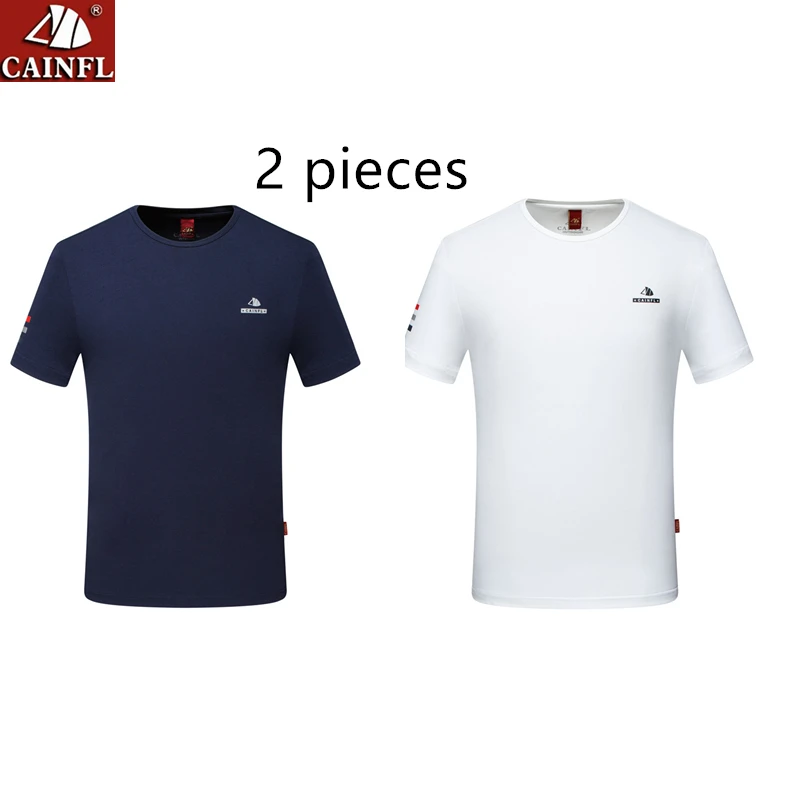 CAINFL Mens T Shirts Anti-wrinkle Cotton O-neck Casual Broadcloth Solid Print Spring Men's short sleeve t-shirt tshirt cl601 | Мужская