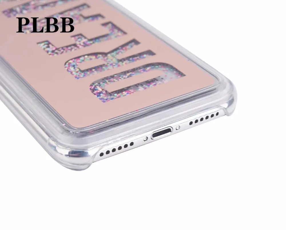 PLBB Модный чехол для девочек с жидким песком iPhone X 6 6S 7 8 Plus блестящая Звезда