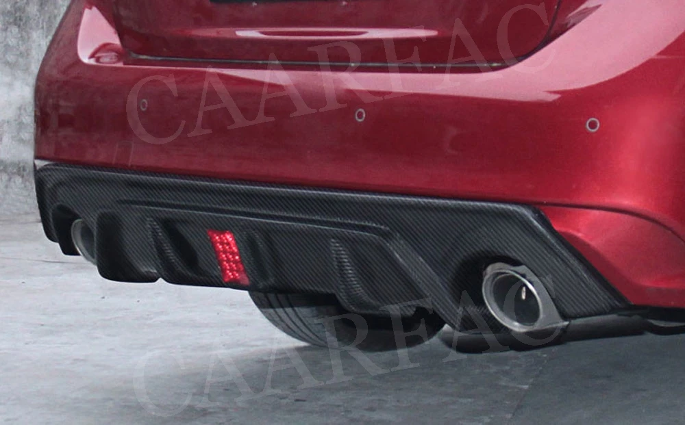 Red Lamp Для Infiniti Q50 углеродное волокно добавить на Автомобильный задний бампер диффузор спойлер с лампы для бамперов Седан 4 двери автомобильный Стайлинг - Цвет: Red Lamp