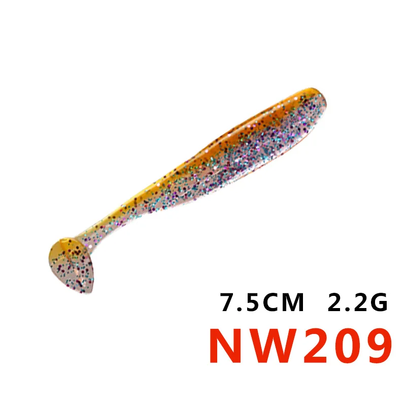NW209 Noeby T-tail Мягкие силиконовые приманки Светящиеся 5 см/7,5 см/9 см пластиковые воблеры мигающие рыболовные приманки для ловли окуня leurre peche - Цвет: NW209