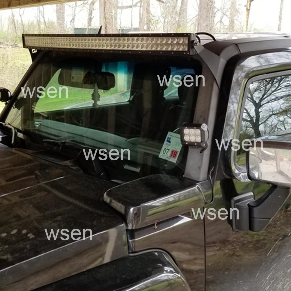 

Upper Windshield 52 inches Straight or Curved LED Light Bar Mount Brackets Fits Hummer H3 (2006-2010) H3T (2009-2010)