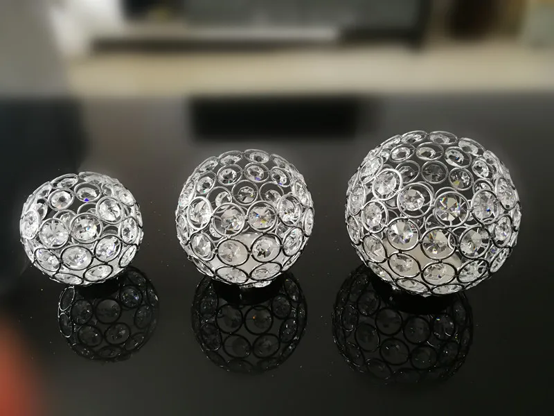 Бесплатная доставка Хрустальный подсвечник серебристый металл диаметр. 10 см